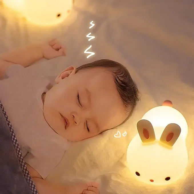 Veilleuse en Forme de Lapin avec Télécommande et Capteur Tactile