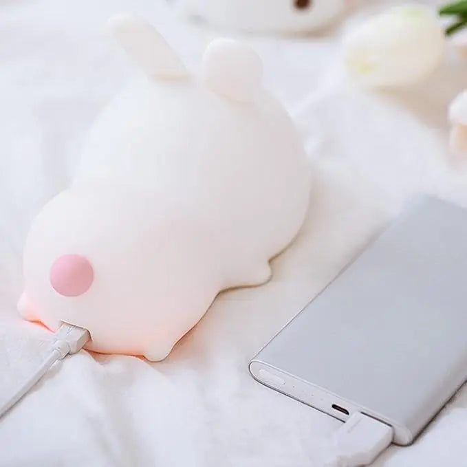 Veilleuse en Forme de Lapin avec Télécommande et Capteur Tactile