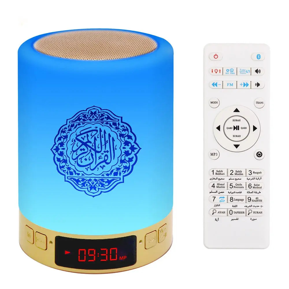 Veilleuse Enceinte Coranique Sans Fil Azan Avec Horloge Télécommande