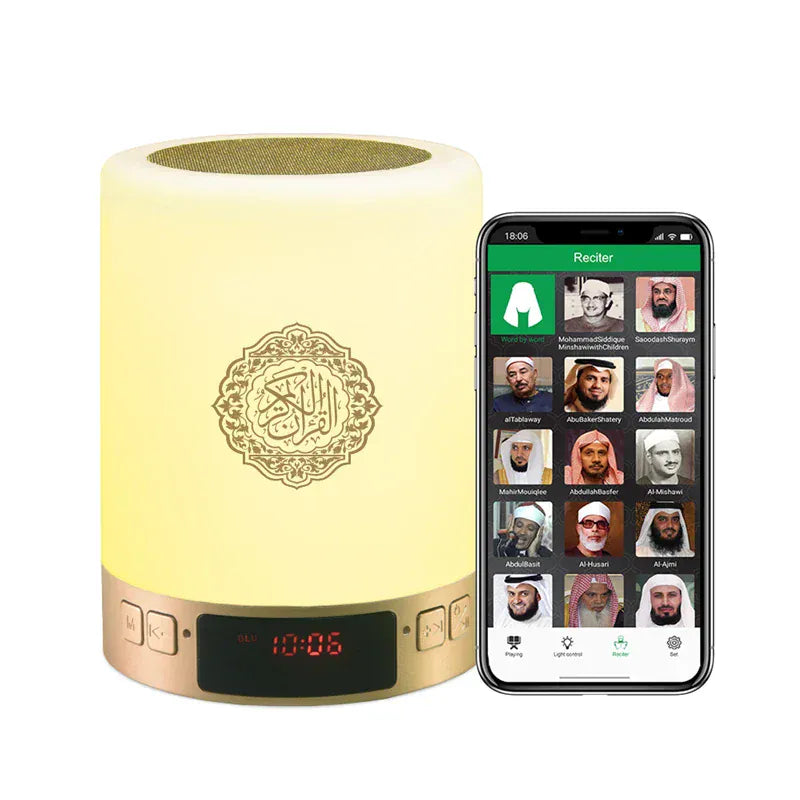 Veilleuse Enceinte Coranique Sans Fil Azan Avec Horloge Télécommande