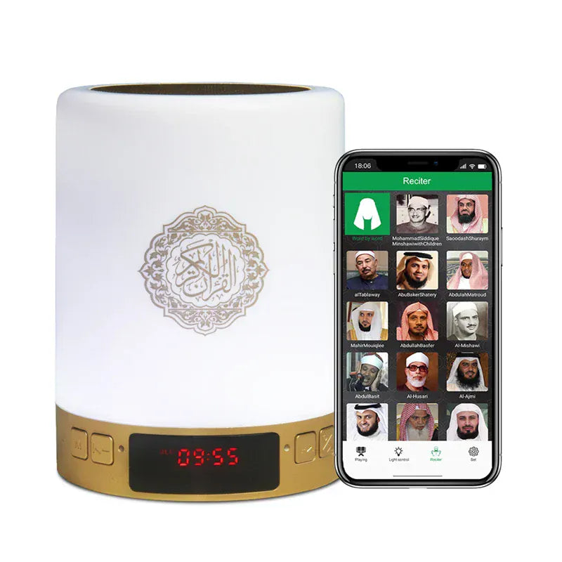 Veilleuse Enceinte Coranique Sans Fil Azan Avec Horloge Télécommande