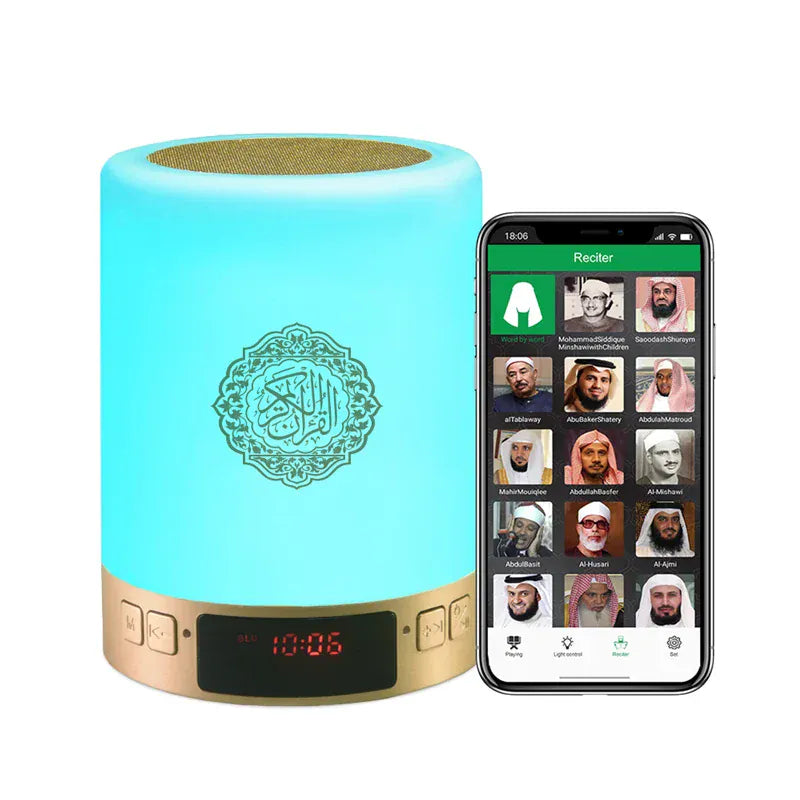 Veilleuse Enceinte Coranique Sans Fil Azan Avec Horloge Télécommande