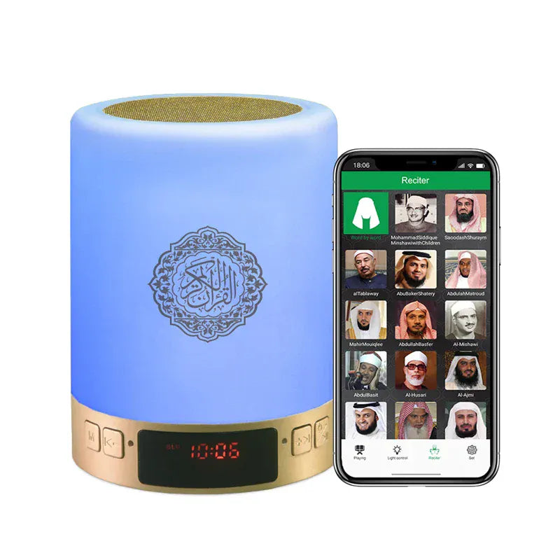 Veilleuse Enceinte Coranique Sans Fil Azan Avec Horloge Télécommande