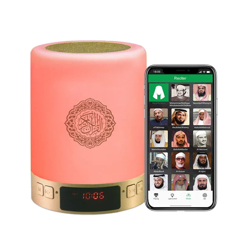 Veilleuse Enceinte Coranique Sans Fil Azan Avec Horloge Télécommande