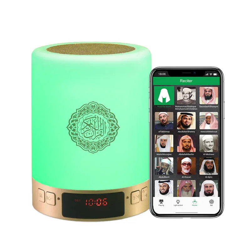 Veilleuse Enceinte Coranique Sans Fil Azan Avec Horloge Télécommande