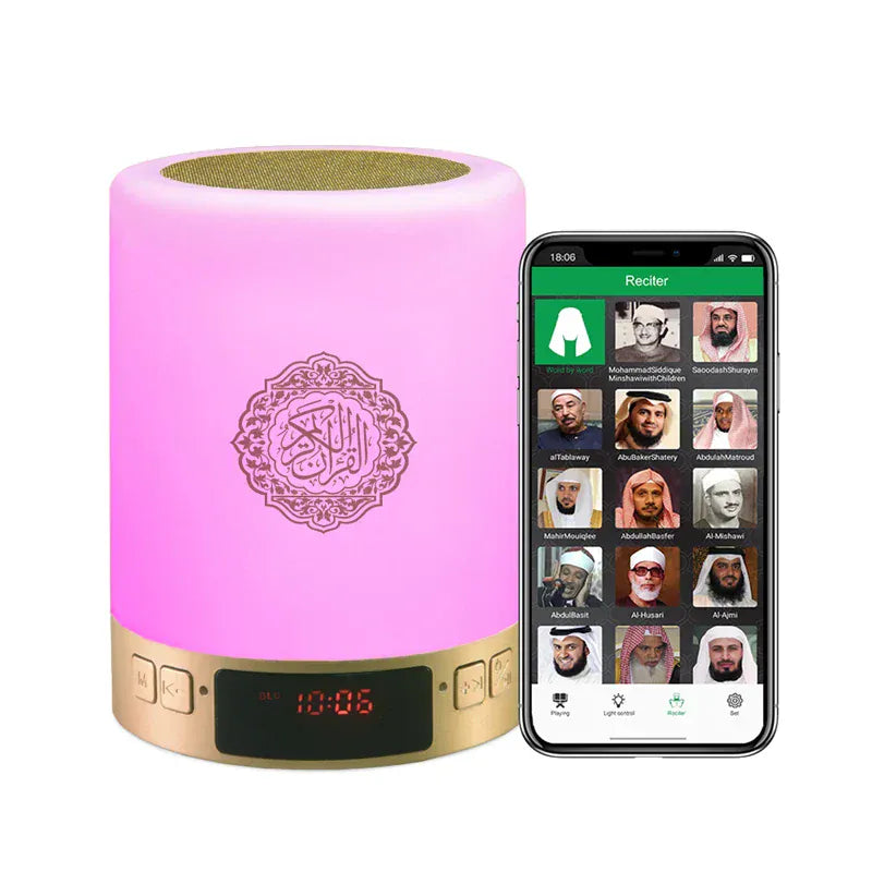 Veilleuse Enceinte Coranique Sans Fil Azan Avec Horloge Télécommande