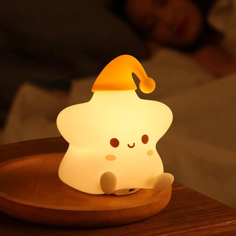 Veilleuse Étoile avec Bonnet en Silicone - Douceur et Lumière pour Bébé