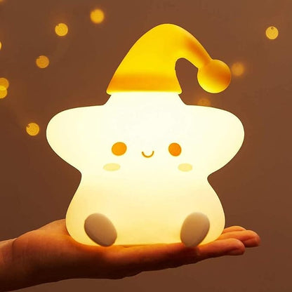 Veilleuse Étoile avec Bonnet en Silicone - Douceur et Lumière pour Bébé