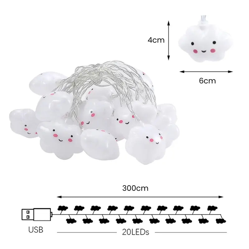 Veilleuse Guirlande Nuage Colorées USB pour Ambiance Magique