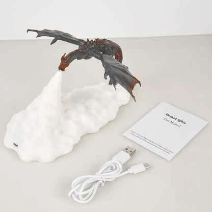 Veilleuse Imprimée en 3D en Forme de Dragon Dinosaure - Unique