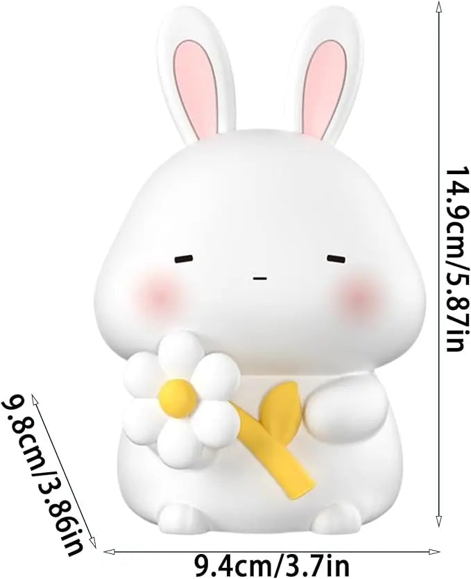 Veilleuse Lapin Bouquet en Silicone Tactile, idéale pour enfants