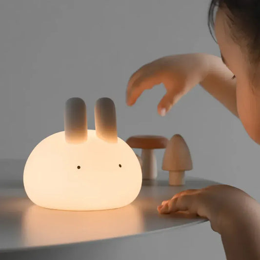 Veilleuse Lapin Minimal en Silicone et Tactile, idéale mobile