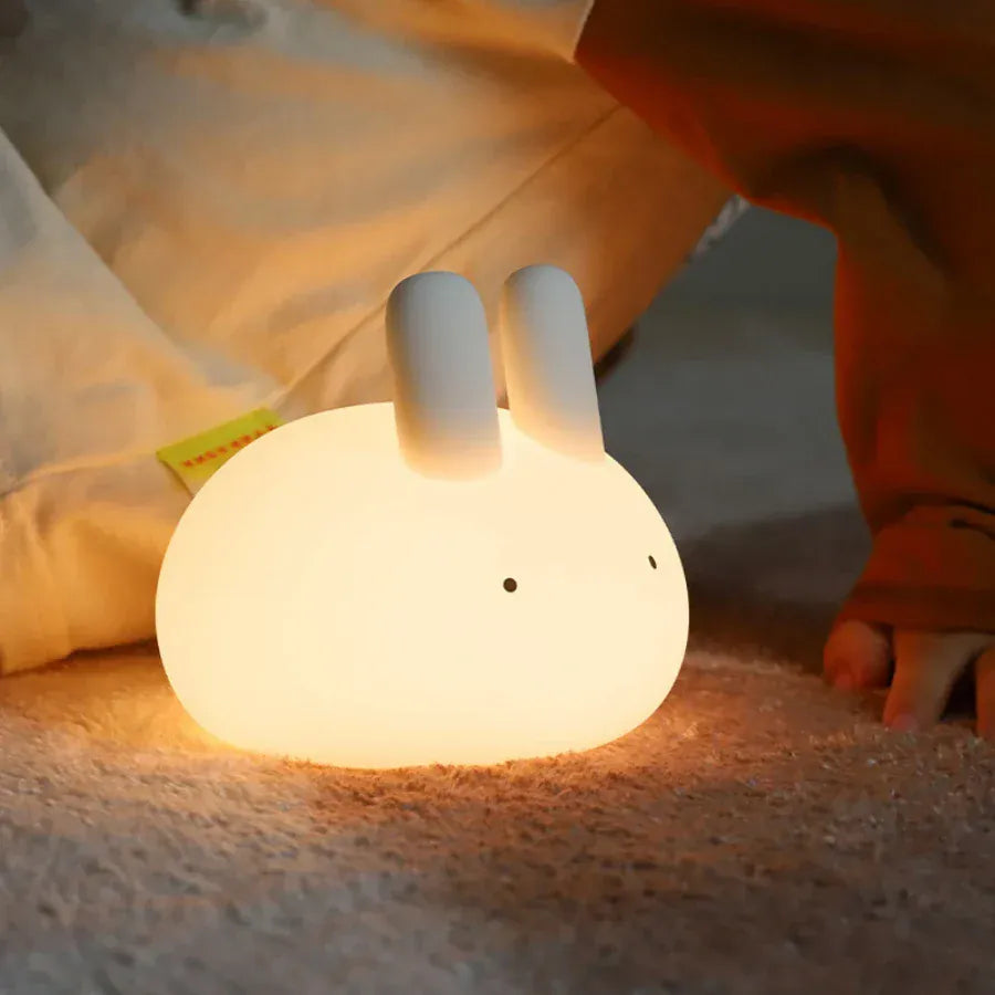 Veilleuse Lapin Minimal en Silicone et Tactile, idéale mobile