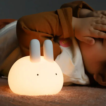 Veilleuse Lapin Minimal en Silicone et Tactile, idéale mobile