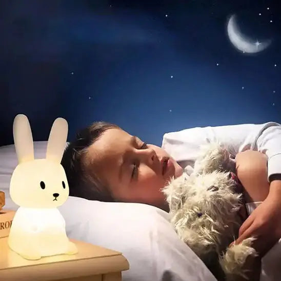 Veilleuse Lapin Pastel en Silicone - Douceur et Sécurité
