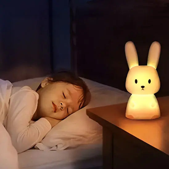 Veilleuse Lapin Pastel en Silicone - Douceur et Sécurité