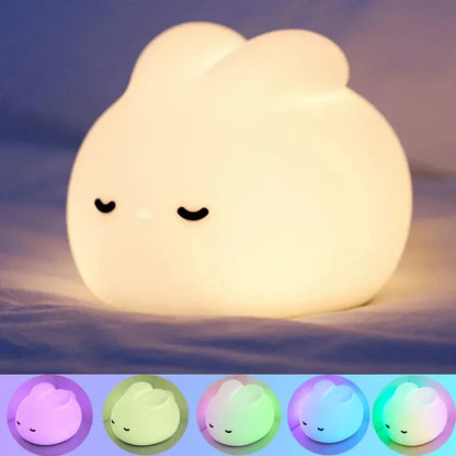 Veilleuse Lapin Rêveur Tactile - Lumière douce pour enfants