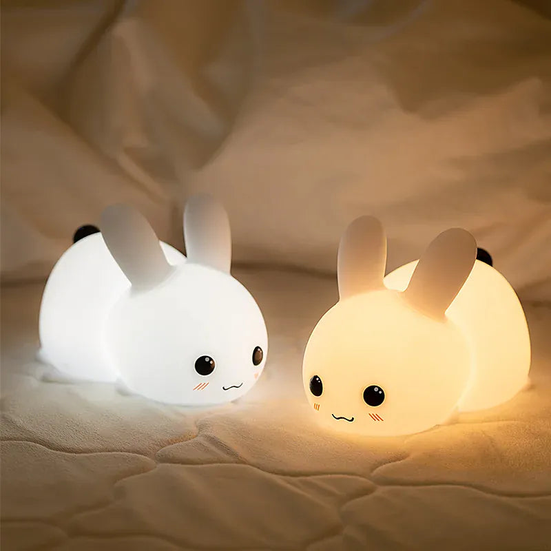 Veilleuse Lapin Tactile et Réglable en Silicone pour Enfants