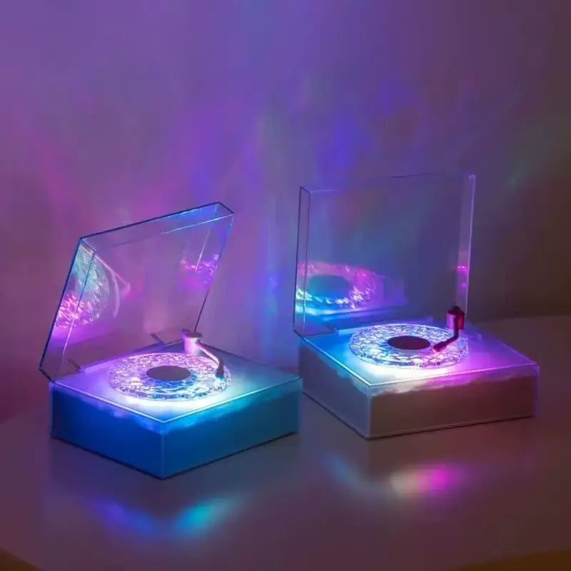 Veilleuse Lecteur Rétro avec Bluetooth et Bruit Blanc, Sommeil Paisible