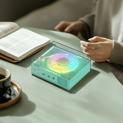 Veilleuse Lecteur Rétro avec Bluetooth et Bruit Blanc, Sommeil Paisible