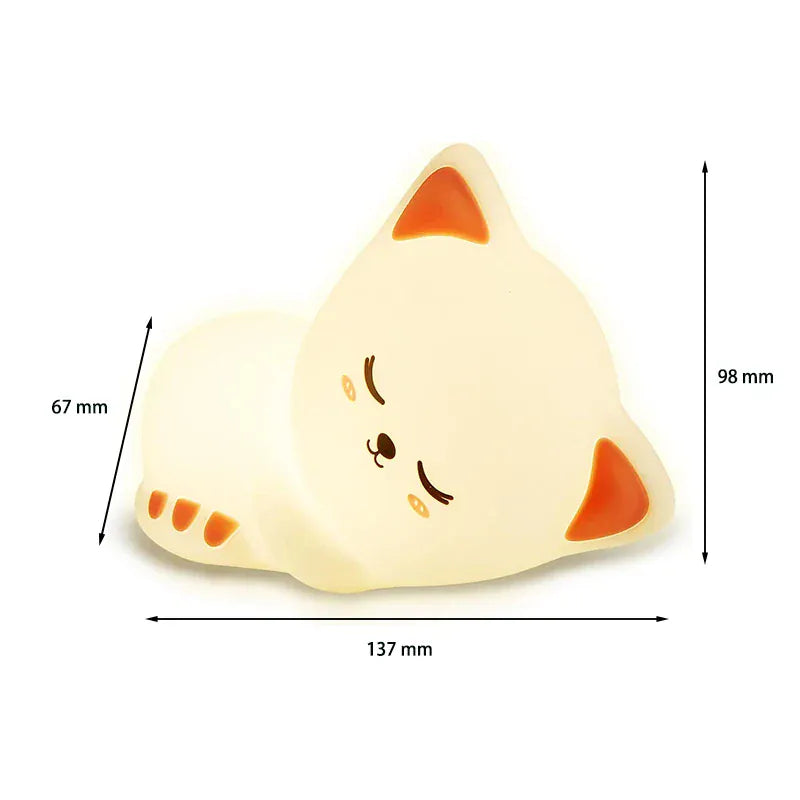 Veilleuse LED en Forme de Chat qui Dort - Douceur et Lumière