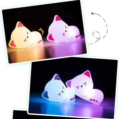 Veilleuse LED en Forme de Chat qui Dort - Douceur et Lumière