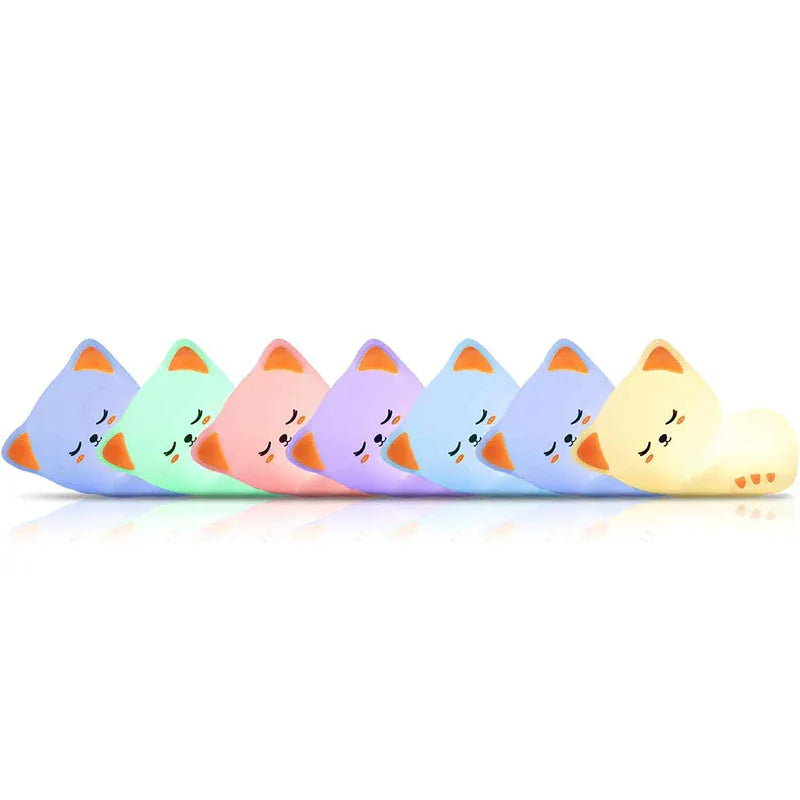 Veilleuse LED en Forme de Chat qui Dort - Douceur et Lumière