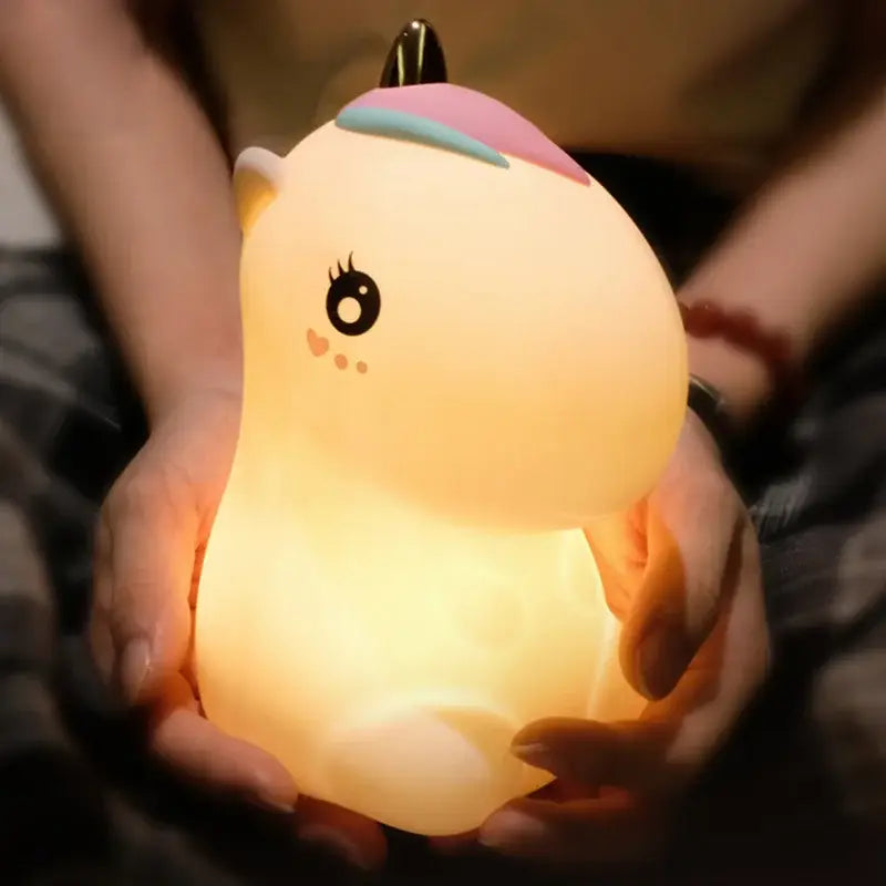 Veilleuse Licorne en Silicone Rechargeable par USB, idéale mobile