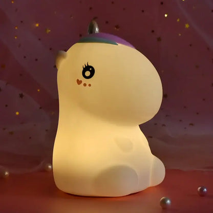 Veilleuse Licorne en Silicone Rechargeable par USB, idéale mobile