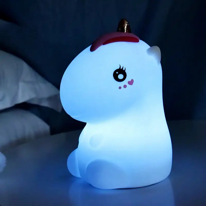 Veilleuse Licorne en Silicone Rechargeable par USB, idéale mobile