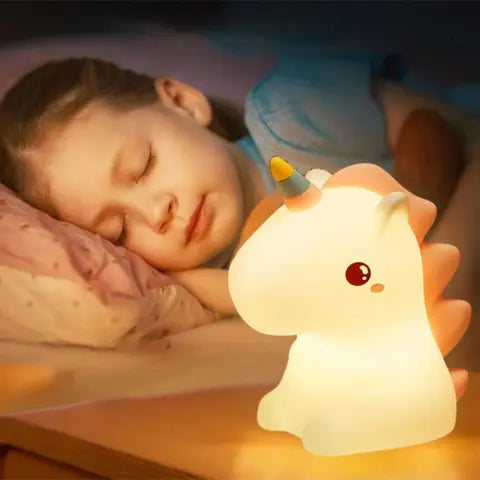 Veilleuse Licorne Mignonne en Silicone Souple et Tactile pour Enfants