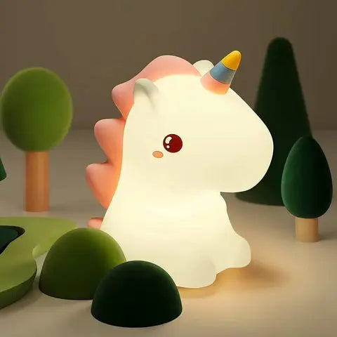 Veilleuse Licorne Mignonne en Silicone Souple et Tactile pour Enfants