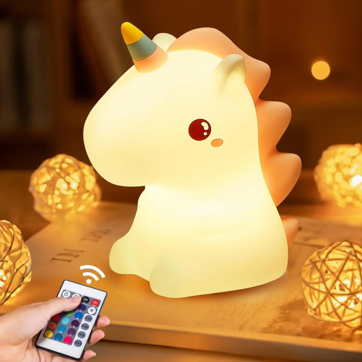 Veilleuse Licorne Mignonne en Silicone Souple et Tactile pour Enfants