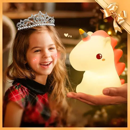 Veilleuse Licorne Mignonne en Silicone Souple et Tactile pour Enfants