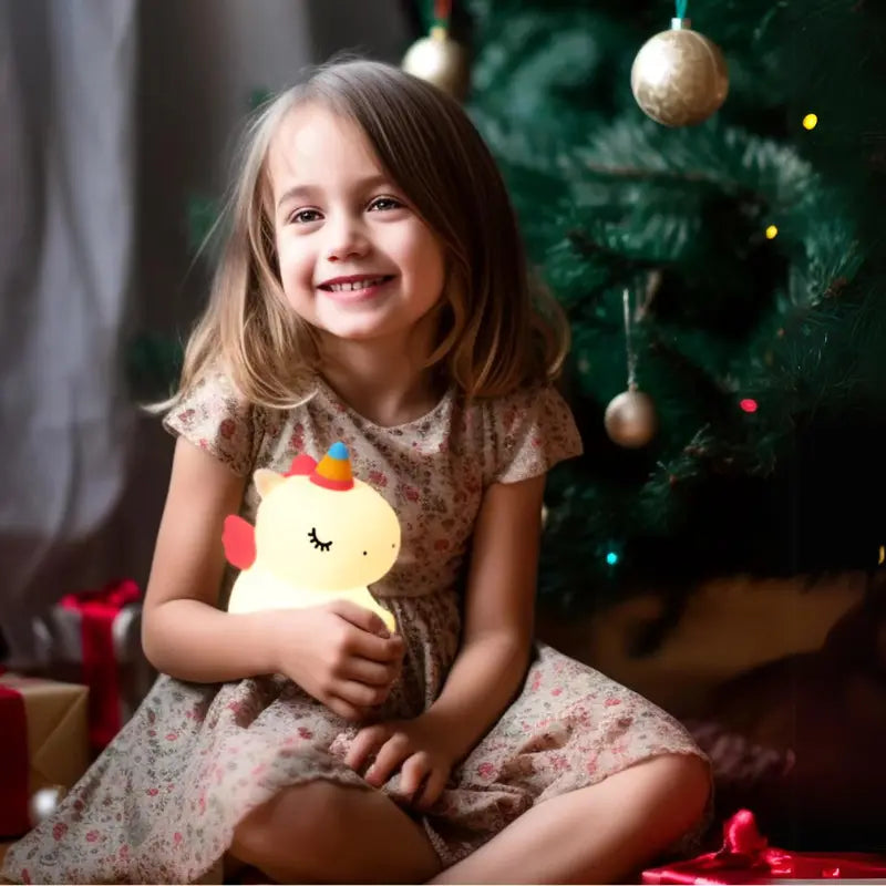 Veilleuse Licorne qui Dort en Silicone pour Douces Nuits