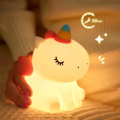Veilleuse Licorne qui Dort en Silicone pour Douces Nuits