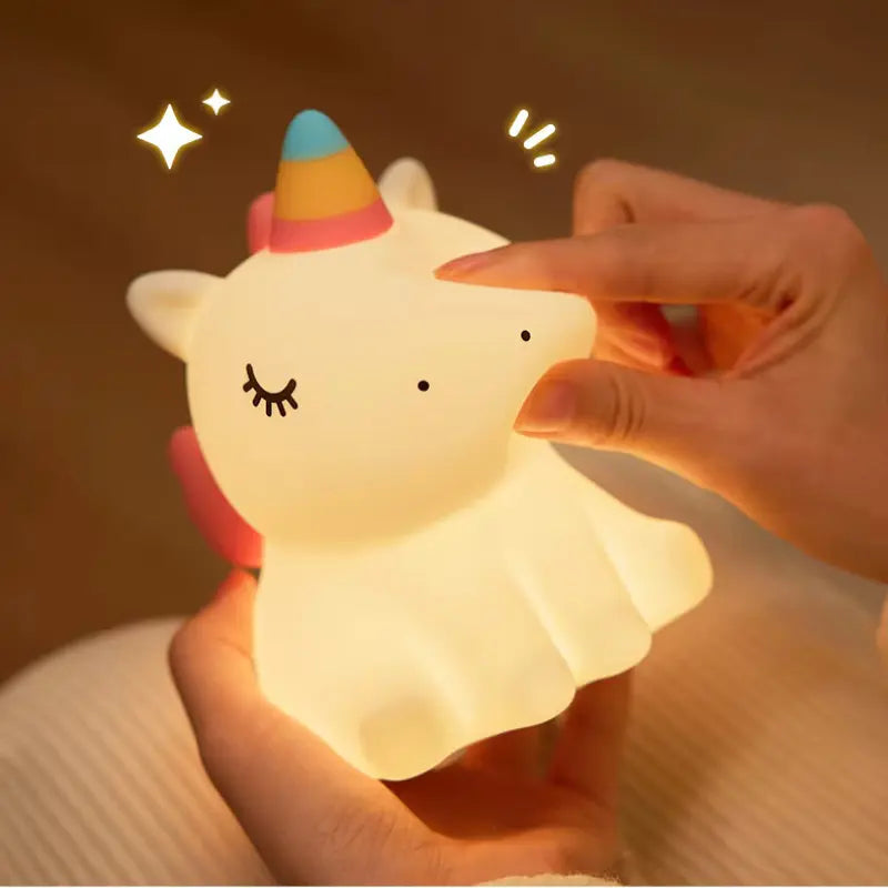 Veilleuse Licorne qui Dort en Silicone pour Douces Nuits