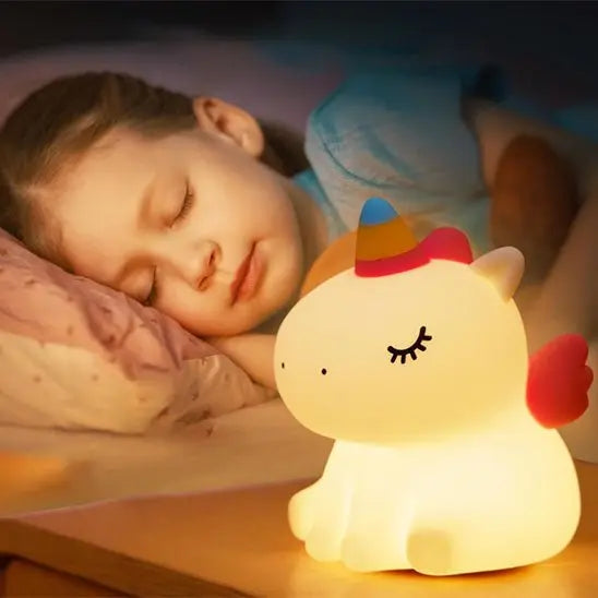 Veilleuse Licorne Rêveuse en Silicone et Tactile, idéale mobile
