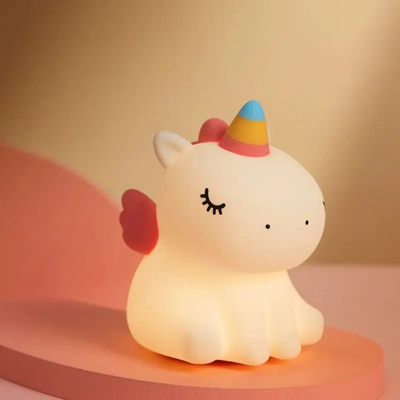 Veilleuse Licorne Rêveuse en Silicone et Tactile, idéale mobile Image