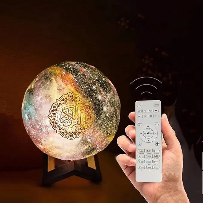 Veilleuse Lune Coran Azan Bluetooth Sans Fil Projection Galaxie