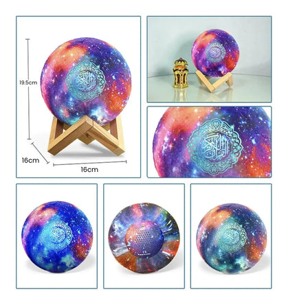 Veilleuse Lune Coran Azan Bluetooth Sans Fil Projection Galaxie