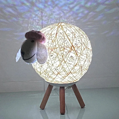 Veilleuse Mouton sur Pieds Bois - Douce Lumière pour Enfants