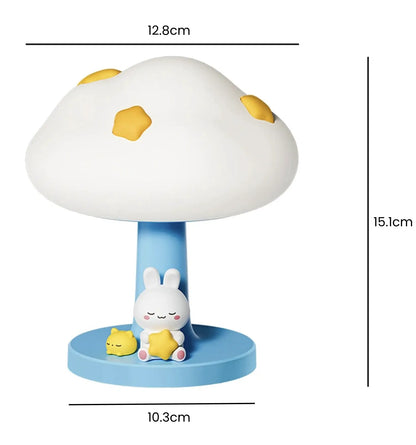 Veilleuse Nuage et Lapin en Silicone en forme de Champignon - Lumineuse et mignonne