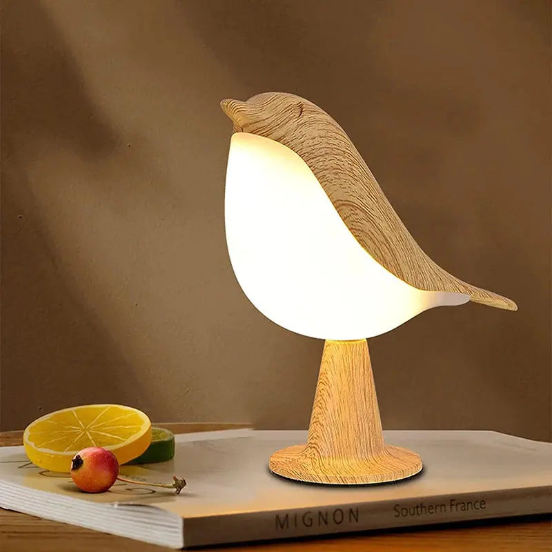 Veilleuse Oiseau en Bois Tactile pour une ambiance douce