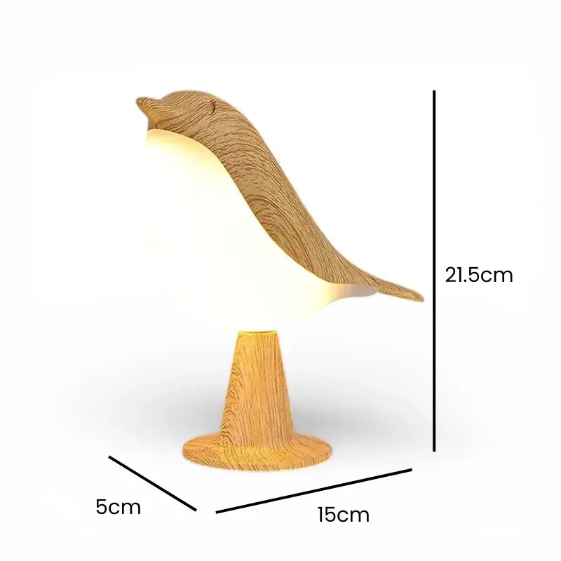 Veilleuse Oiseau en Bois Tactile pour une ambiance douce