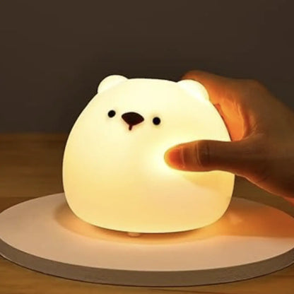 Veilleuse Ours LED Tactile en Silicone - Douceur et Sécurité