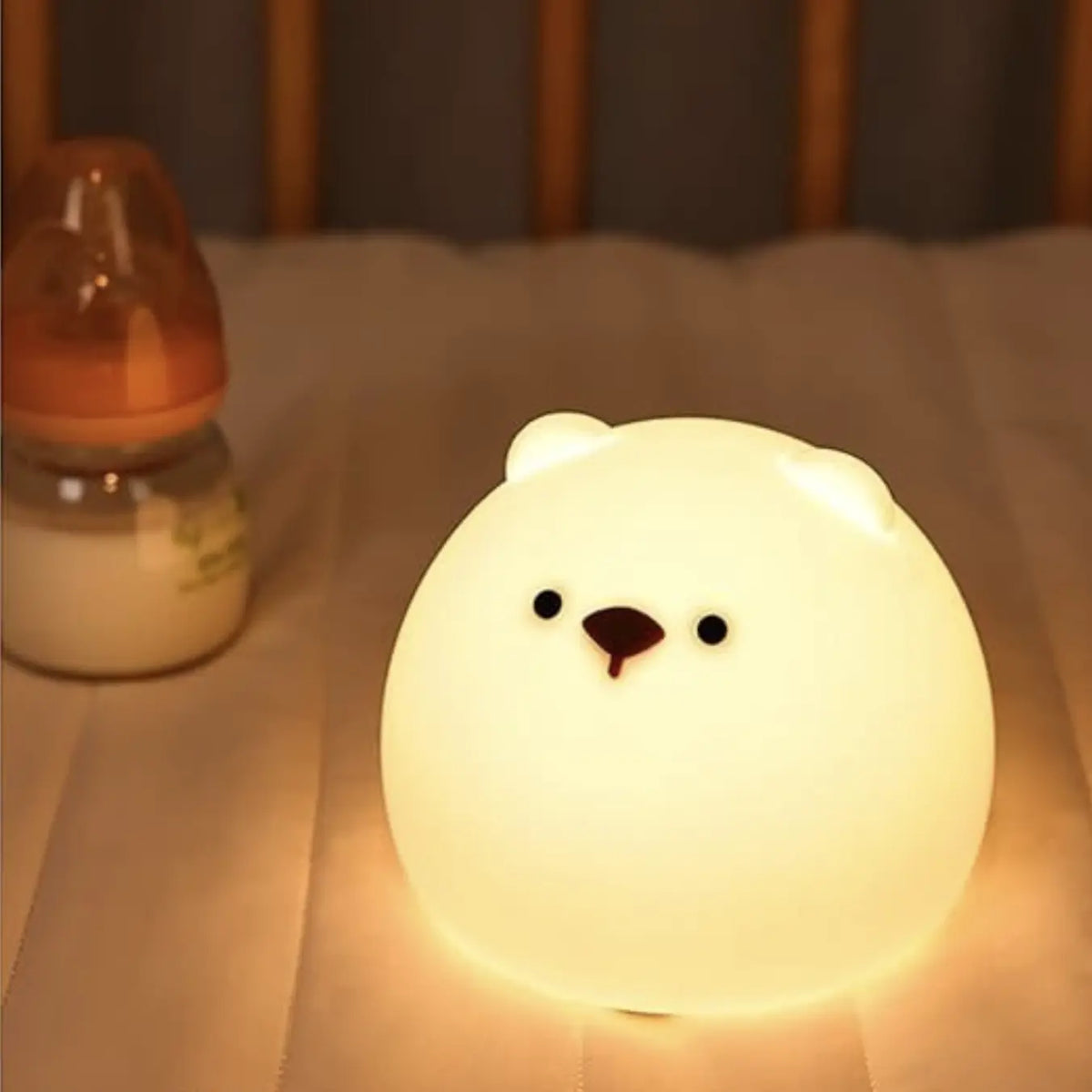 Veilleuse Ours LED Tactile en Silicone - Douceur et Sécurité