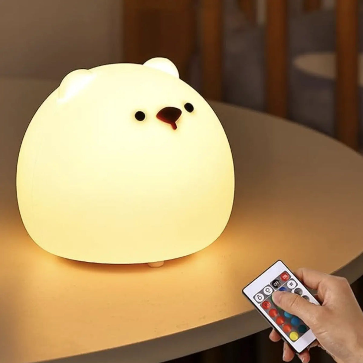 Veilleuse Ours LED Tactile en Silicone - Douceur et Sécurité
