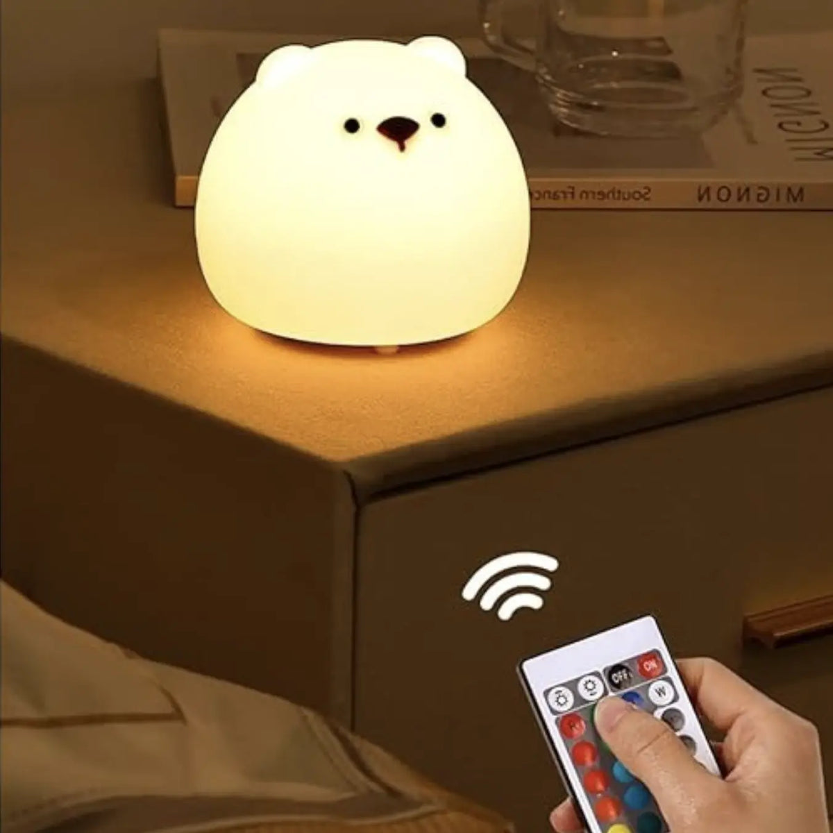 Veilleuse Ours LED Tactile en Silicone - Douceur et Sécurité