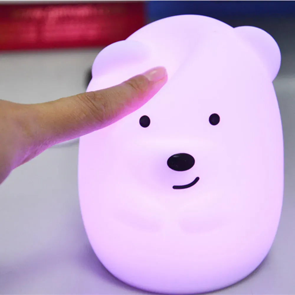 Veilleuse Ours Tactile avec Télécommande en Silicone - Pratique et Ludique